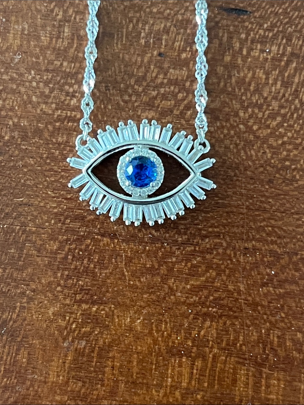 New Blue Evil Eye Pendant Sterling Silver Necklace Protection Amulet Charm